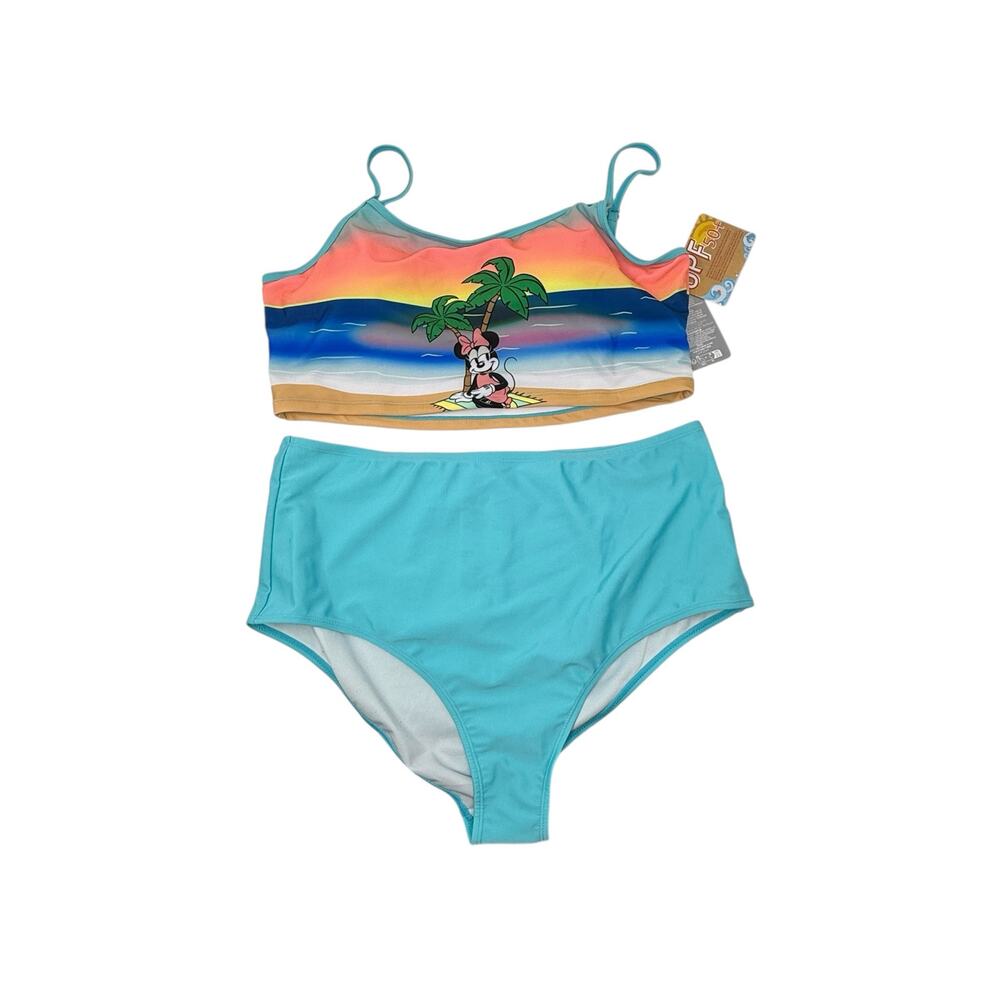 Disney Minnie Mouse Bikini XL 2Pc Swimsuit Tropical Beach Resort Pool Parks NWT
